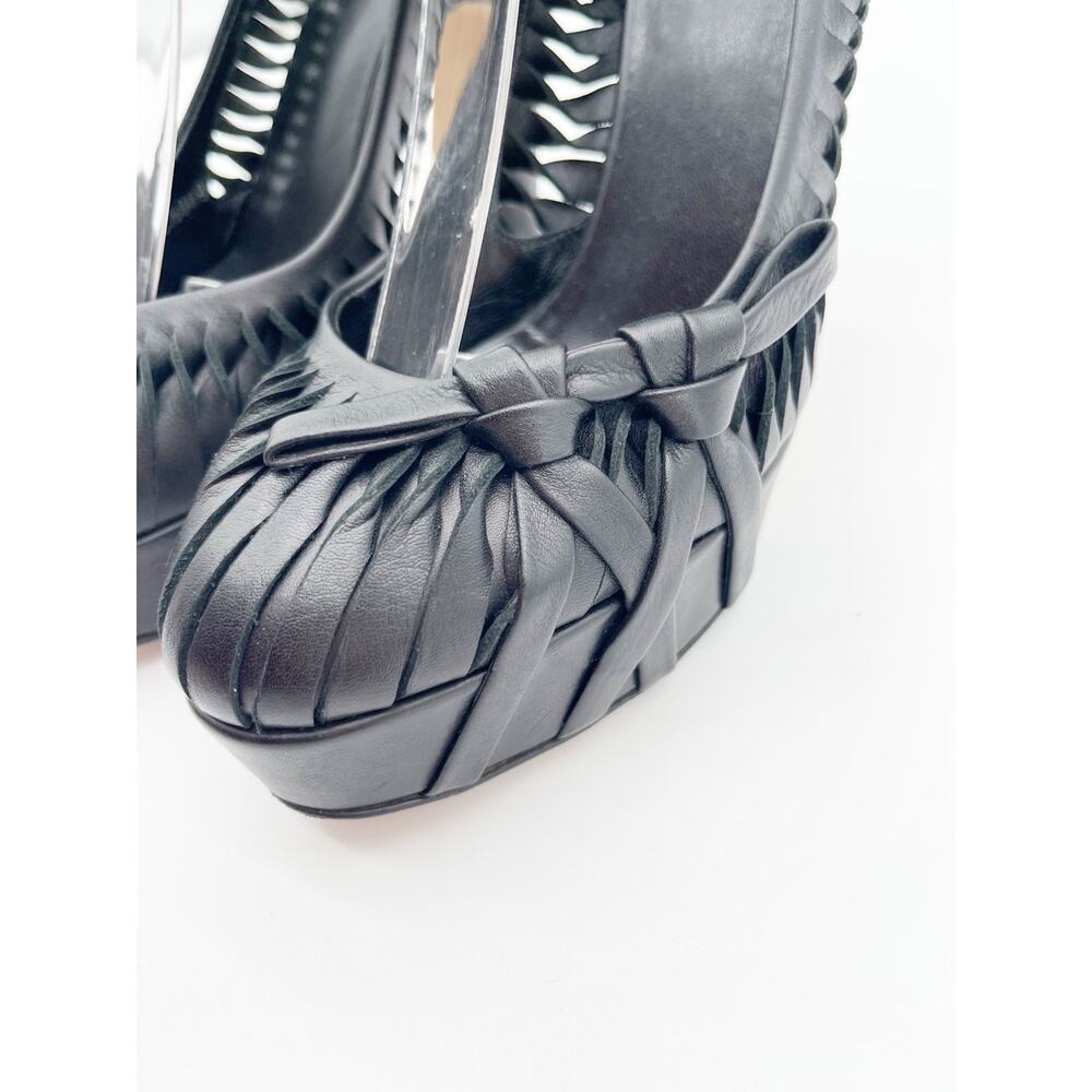 Christian Dior Galliano Fall 2007 Black Ankle Strap Bow Platform Heels EU 36.5 - Picture 9 of 14